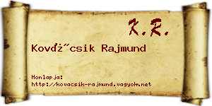 Kovácsik Rajmund névjegykártya